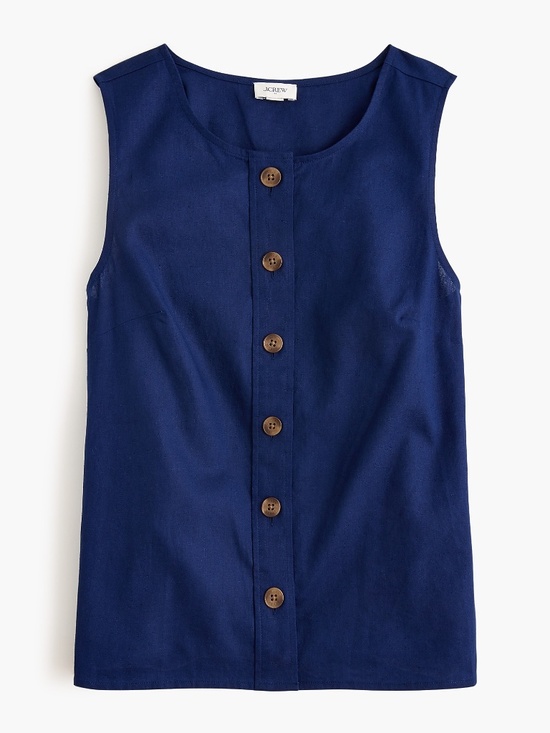 J. Crew Factory Tops - SOLD☀️NWT J.Crew Factory Linen-blend Button-front Shell